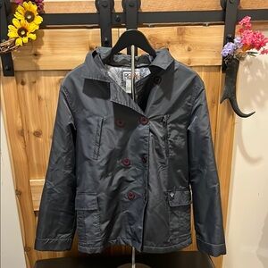 Roxy Black Double-Breasted Lined Coat